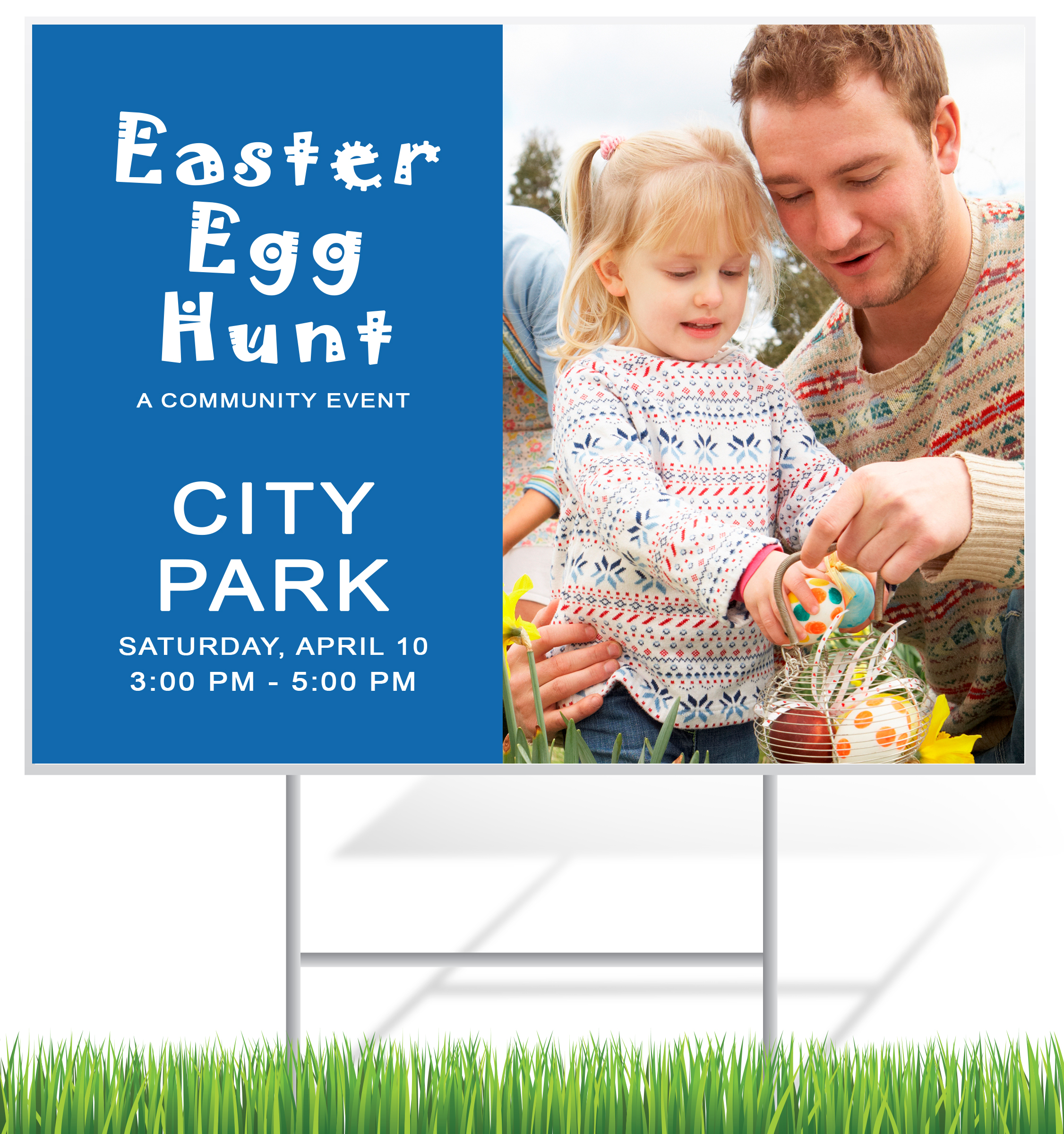 Easter Egg Hunt Lawn Sign Example | LawnSigns.com